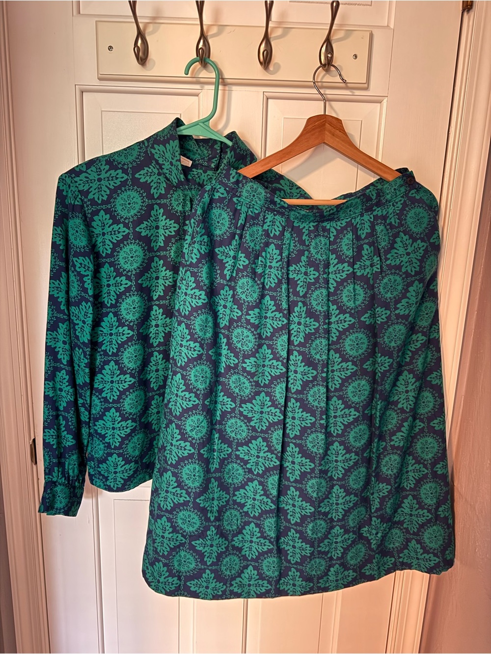 Vintage 80s Pendleton Country Sophisticates 2 Pc Skirt Blouse Set Size 8 USA